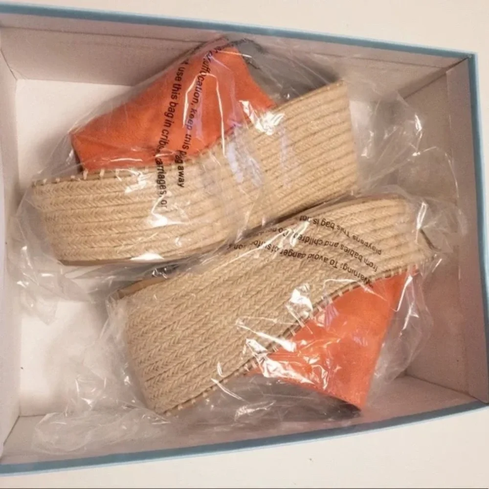 Soda Women’s Orange Suede Slide Sandals